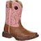Durango Kids Western Boot, 3 M, Leather, 8 in H, Tan/Pink BT287 - alternate 1
